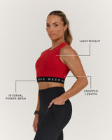 FLUID CROPPED TANK TOP - REP RED