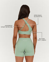 LUXE STRAPPY ASYMMETRIC BRA - LILLY SAGE