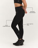SCULPT BONDED WAIST FULL LENGTH LEGGINGS - BLACK