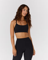 AIRE KEYHOLE RACER BACK BRA - BLACK