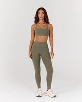 AIRE KEYHOLE RACER BACK BRA - OLIVE SMOKE