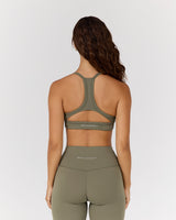 AIRE KEYHOLE RACER BACK BRA - OLIVE SMOKE