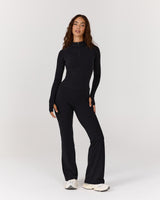 AIRE QUARTER ZIP TOP - BLACK