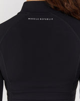 AIRE QUARTER ZIP TOP - BLACK