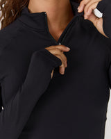 AIRE QUARTER ZIP TOP - BLACK
