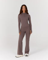 AIRE QUARTER ZIP TOP - PEPPERCORN