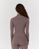 AIRE QUARTER ZIP TOP - PEPPERCORN