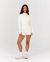 AIRE QUARTER ZIP TOP - VANILLA