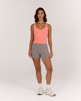 AIRE V NECK TOP - BISQUE