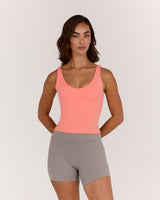 AIRE V NECK TOP - BISQUE