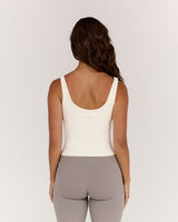 AIRE V NECK TOP - VANILLA
