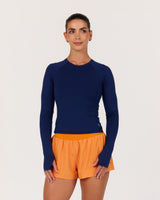 ASPIRE LONG SLEEVE RUNNING TOP - AR SONIC BLUE