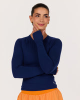ASPIRE LONG SLEEVE RUNNING TOP - AR SONIC BLUE