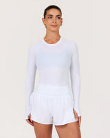 ASPIRE LONG SLEEVE RUNNING TOP - AR WHITE