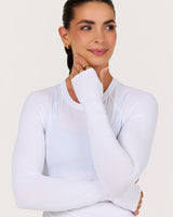 ASPIRE LONG SLEEVE RUNNING TOP - AR WHITE