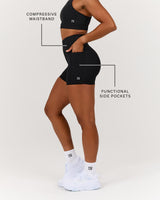 SCULPT POCKET BIKER SHORTS - BLACK