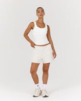 TERRY CASUAL SHORTS - SNOW GREY
