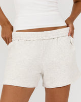 TERRY CASUAL SHORTS - SNOW GREY