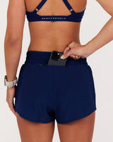 CONTRAST INBUILT RUN SHORTS 2" - AR SONIC BLUE