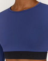 FLUID CROPPED LONG SLEEVE TOP - GRIT NAVY