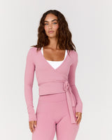 FLUID WRAP LONG SLEEVE TOP - BLOOM