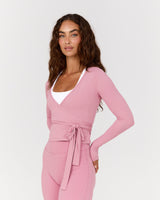 FLUID WRAP LONG SLEEVE TOP - BLOOM