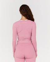 FLUID WRAP LONG SLEEVE TOP - BLOOM