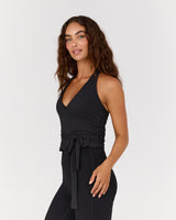 FLUID WRAP TOP - BLACK