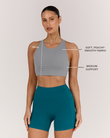 MOTION 360 OPEN BACK LONG LINE SPORTS BRA - VAPOUR