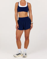 HYBRID INBUILT RUN SHORTS 3" - AR SONIC BLUE