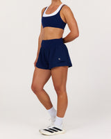 HYBRID INBUILT RUN SHORTS 3" - AR SONIC BLUE