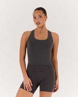 LUXE MIDRIFF TANK - PEBBLE