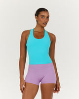 LUXE MIDRIFF TANK - TURQUOISE