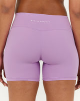 LUXE MID RISE BIKER SHORTS - VIOLET