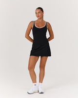 LUXE TALIA DRESS - BLACK WHITE