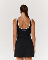 LUXE TALIA DRESS - BLACK WHITE
