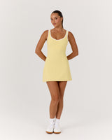 LUXE TALIA DRESS - DOUBLE BUTTER WHITE