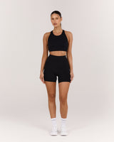 MOTION 360 OPEN BACK LONG LINE SPORTS BRA - BLACK
