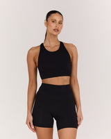 MOTION 360 OPEN BACK LONG LINE SPORTS BRA - BLACK