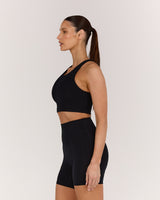 MOTION 360 OPEN BACK LONG LINE SPORTS BRA - BLACK