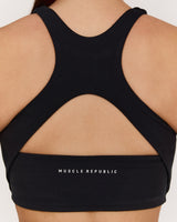 MOTION 360 OPEN BACK LONG LINE SPORTS BRA - BLACK