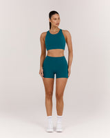 MOTION 360 OPEN BACK LONG LINE SPORTS BRA - DYNAMIC TEAL