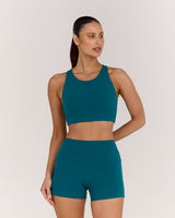 MOTION 360 OPEN BACK LONG LINE SPORTS BRA - DYNAMIC TEAL