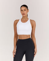 MOTION 360 OPEN BACK LONG LINE SPORTS BRA - WHITE