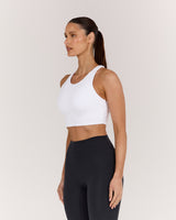MOTION 360 OPEN BACK LONG LINE SPORTS BRA - WHITE