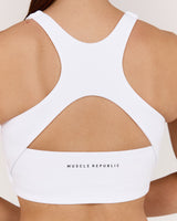 MOTION 360 OPEN BACK LONG LINE SPORTS BRA - WHITE