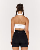 MOTION 360 V NECK HALTER BRA - WHITE