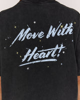 ESSENTIALS TEE - FADED BLACK MOVE WITH HEART