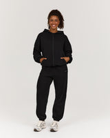 OVERSIZED ZIP UP HOODIE - BLACK