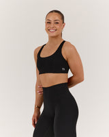 SCULPT CROSS BACK BRA - BLACK